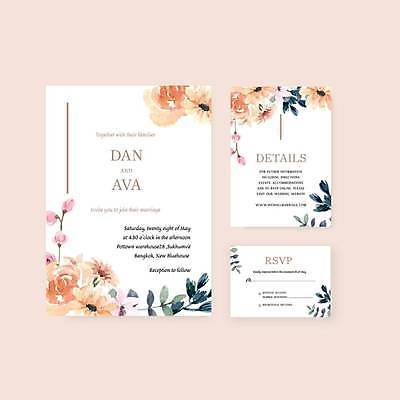 EPS 해외이미지 꽃 잎 일러스트 사람없음 흰색 분위기 청첩장 손그림 감성 해외일러스트 식물 컬러 컨셉 카드_감사 파일형식 벡터 이미지허브