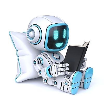 JPG 해외이미지 캐릭터 쿠션 일러스트 들기 앉기 사람없음 책 독서 3D 로봇 AI_인공지능 해외일러스트 일러캐릭터 모션 디지털합성 파일형식 이미지허브