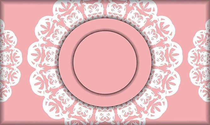 EPS 해외이미지 문양 분홍색 일러스트 프레임 사람없음 원형 화려 고급 빅토리아 카피스페이스 해외일러스트 레이스천 도형 컬러 컨셉 공백 직물 파일형식 벡터 이미지허브