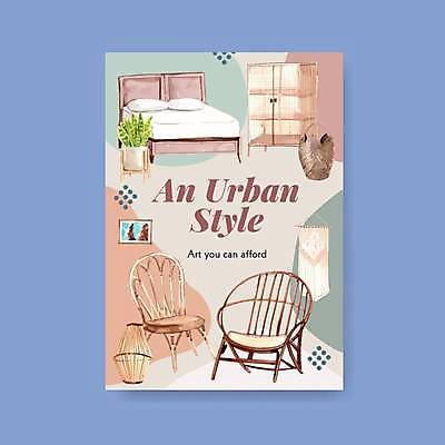 EPS 해외이미지 라이프스타일 디자인 포스터 리플렛 가구 컨셉 일러스트 수채화 아파트 주택 실내 내부 장식 유행 방 리빙 다락방 마케팅 스칸디나비아 엘리먼트 스타일 해외일러스트 생활용품 건물 생활 파일형식 벡터 건축물 오브젝트 건축 이미지허브