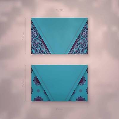 EPS 해외이미지 디자인 백그라운드 패턴 일러스트 명함 사람없음 세트 고급 청록색 만다라 목업 해외일러스트 컬러 컨셉 무늬 파일형식 벡터 이미지허브