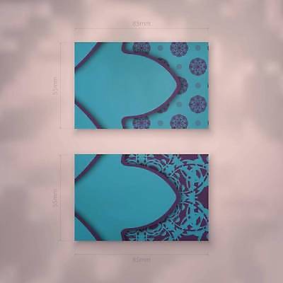 EPS 해외이미지 디자인 백그라운드 패턴 일러스트 명함 사람없음 세트 고급 청록색 만다라 목업 해외일러스트 컬러 컨셉 무늬 파일형식 벡터 이미지허브