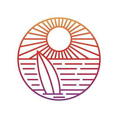 EPS 해외이미지 바다 라인일러스트 일러스트 사람없음 여름 태양 서핑보드 원형 심볼 라인아트 해외일러스트 자연요소 도형 계절 선 보드_스포츠 파일형식 벡터 이미지허브