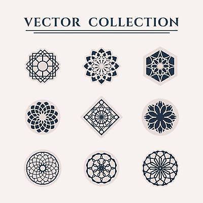 EPS 해외이미지 디자인 일러스트 추상 사람없음 세트 오리엔탈 심볼 만다라 해외일러스트 무늬 파일형식 벡터 이미지허브