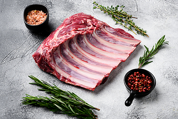 포토 JPG 해외이미지 식재료 회색배경 실내 생고기 사람없음 날것 양고기 로즈메리 양갈비 통후추 해외포토 백그라운드 육류 내부 회색 허브 후추 파일형식 이미지허브