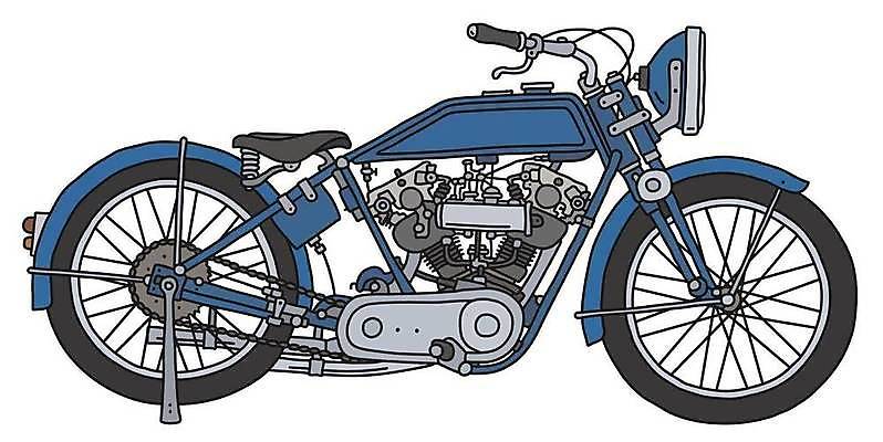 EPS 해외이미지 일러스트 사람없음 파란색 오토바이 해외일러스트 컬러 바이크 파일형식 벡터 이미지허브