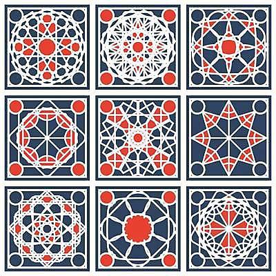 EPS 해외이미지 디자인 일러스트 추상 사람없음 세트 오리엔탈 심볼 만다라 해외일러스트 무늬 파일형식 벡터 이미지허브