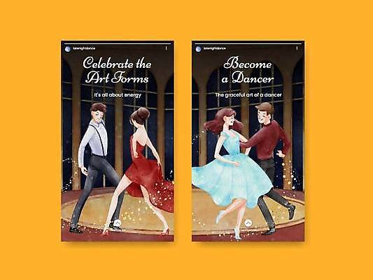 EPS 해외이미지 전신 여자 남자 일러스트 팜플렛 여러명 성인 반짝임 세트 무대 춤 커플댄스 성인만 해외일러스트 다수 모션 문화예술 사람 파일형식 벡터 이미지허브