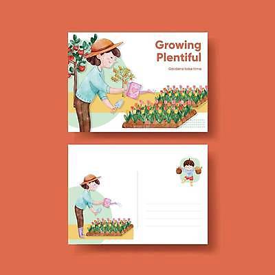 EPS 해외이미지 전신 나무 여자 남자 어린이 리플렛 밭 일러스트 들기 소년 상반신 성인 사람없음 세명 세트 농사 물뿌리개 튤립 엽서 물뿌리기 텃밭 해외일러스트 식물 꽃 농업 모션 사람 편지 파일형식 벡터 이미지허브