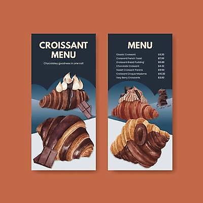 EPS 해외이미지 일러스트 사람없음 세트 갈색 빵집 남색 크루아상 생크림 메뉴판 초코맛 해외일러스트 빵 컬러 상점 초콜릿 맛 크림 파일형식 벡터 이미지허브
