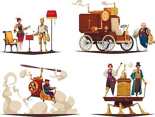 EPS 해외이미지 캐릭터 디자인 옷 산업 문화 컨셉 일러스트 교통시설 자동차 사람 장식 세트 유행 기계 수확 수증기 만화 수집 종업원 심볼 로봇 오브젝트 복고 공상 팔 엔진 기어 고립 구성 발명 빅토리아 옛날 해외일러스트 일러캐릭터 직업 육상교통 교통 농업 신체부위 시설 파일형식 벡터 이미지허브