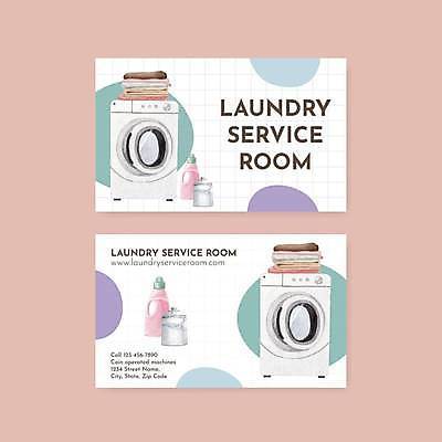 EPS 해외이미지 일러스트 명함 사람없음 빨래 서비스 드럼세탁기 빨랫감 빨래세제 해외일러스트 가사 세제 세탁기 파일형식 벡터 이미지허브