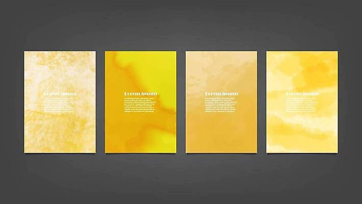 EPS 해외이미지 디자인 배너 백그라운드 일러스트 추상 사람없음 세로 세트 노란색 해외일러스트 컬러 무늬 파일형식 벡터 이미지허브