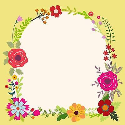 EPS 해외이미지 꽃 잎 일러스트 사람없음 노란색 꽃프레임 해외일러스트 식물 컬러 프레임 파일형식 벡터 이미지허브