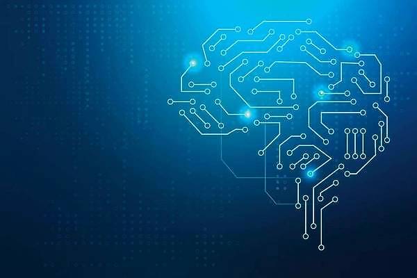 EPS 해외이미지 디자인 선 백그라운드 일러스트 미래 경사 그래픽 파란색 빛 디지털 공백 마음 네트워크 연결 사이버 로봇 뇌 파란배경 네온 시스템 온라인 혁명 자동화 지능 카피스페이스 휴머노이드 획기적 AI_인공지능 해외일러스트 컬러 컨셉 파일형식 벡터 이미지허브