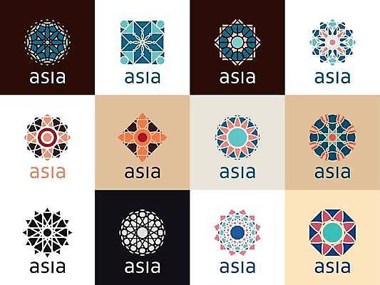 EPS 해외이미지 디자인 일러스트 추상 사람없음 세트 오리엔탈 심볼 만다라 해외일러스트 무늬 파일형식 벡터 이미지허브