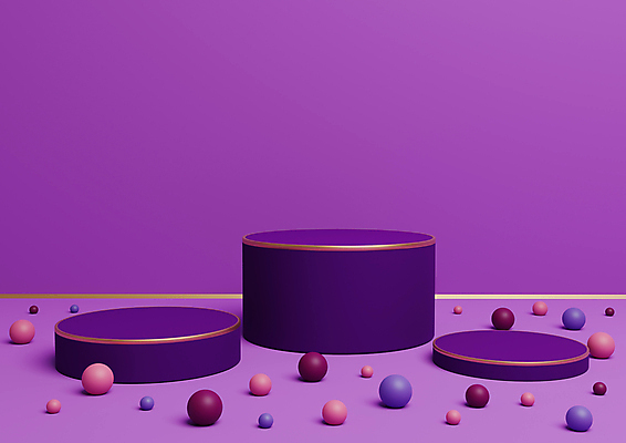 JPG 해외이미지 일러스트 사람없음 3D 보라색 원형 원기둥 단상 해외일러스트 해외포토 포토 도형 컬러 디지털합성 파일형식 이미지허브