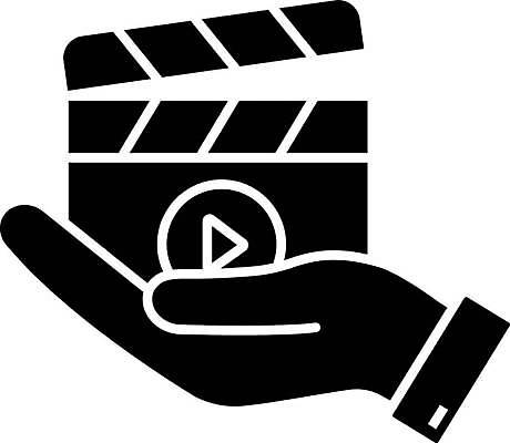 EPS 해외이미지 일러스트 들기 사람없음 클래퍼보드 영화 손모양 재생 해외일러스트 모양 모션 문화예술 파일형식 벡터 손_신체부위 이미지허브