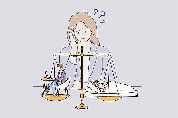 EPS 해외이미지 전신 여자 의자 일러스트 비즈니스 저울 앉기 상반신 성인 세명 노트북 눕기 침대 타이핑 잠 작업 비즈니스우먼 고민 성인여자만 해외일러스트 감정 가구 모션 사람 전자제품 직장인 여자만 성인만 파일형식 벡터 이미지허브