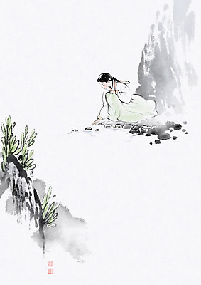 PSD 여자 일러스트 캘리그라피 휴식 한명 사람 풍경 성인 물 소풍 산책 바위 풀 개울 한복 번짐 사색 낙관 성인여자한명만 국내일러스트 자연요소 식물 1 한국전통 컨셉 생각 강 야외활동 돌_바위 전통의상 여자한명만 성인여자만 파일형식 효과