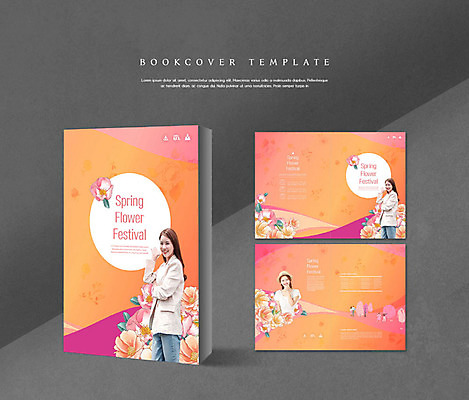 PSD 템플릿 표지디자인 북디자인 출판디자인 여자 표지 ZIP 내지 리플렛 북커버 봄꽃 사람 손짓 팜플렛 20대 성인 세명 축제 주황색 봄 한국인 즐거움 성인여자만 이미지템플릿 계절 꽃 감정 컬러 모션 동양인 청년 여자만 성인만 파일형식