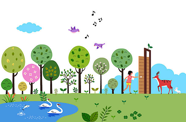 나무 동물 구름 여자 꽃 어린이 일러스트 자연 조류 사슴 안내 한명 사람 소녀 초록색 문 새싹 환경 연못 식목일 백조 소녀한명만 국내일러스트 AI파일 자연요소 식물 1 기념일 컬러 포유류 생태계 여자한명만 소녀만 파일형식 벡터