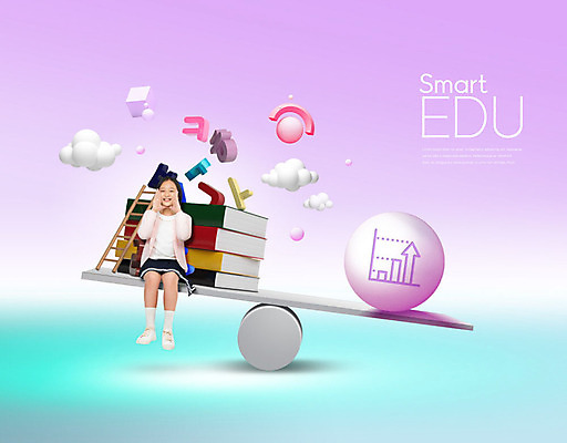 PSD 편집이미지 여자 교육 어린이 사다리 한명 사람 앉기 소녀 10대 책 보라색 한국인 스마트 시소 민트색 에듀 에듀케이션 소녀한명만 스쿨팩 이미지편집 1 컬러 컨셉 모션 청소년 동양인 도구 놀이기구 여자한명만 소녀만 파일형식