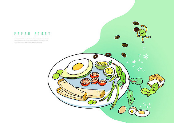 PSD 캐릭터 음식 채소 일러스트 재료 서양음식 사람없음 초록색 계란 샐러드 신선 올리브 국내일러스트 일러캐릭터 열매 컬러 알 파일형식