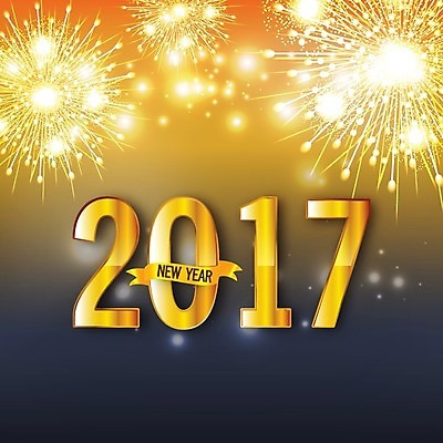 EPS 해외이미지 배너 포스터 일러스트 텍스트 휴가 불꽃 폭죽 이벤트 그래픽 파티 축제 축하 황금 기회 초대 해피뉴이어 1월 2017년 해외202004 해외일러스트 컨셉 불 새해인사 날짜 연도 파일형식 벡터