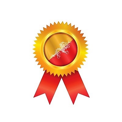 EPS 해외이미지 배너 아시아 리본 일러스트 성공 사람없음 빨간색 세계 라벨 경쟁 용 깃발 상패 트로피 메달 심볼 배지 광택 부탄 해외202004 해외일러스트 나라 컬러 컨셉 프레임 상_우승 남아시아 상_상패 파일형식 벡터