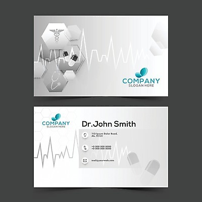 EPS 해외이미지 템플릿 편집 직업 일러스트 비즈니스 명함 병원 사람없음 가로 파란색 세트 정보 이름 인쇄 약국 레이아웃 주소 브랜딩 해외202004 해외일러스트 컬러 의학 파일형식 벡터