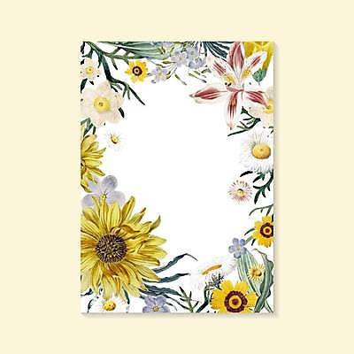 EPS 해외이미지 꽃 잎 일러스트 해바라기 사람없음 꽃프레임 프레임일러스트 보테니컬아트 해외일러스트 식물 프레임 파일형식 벡터 이미지허브