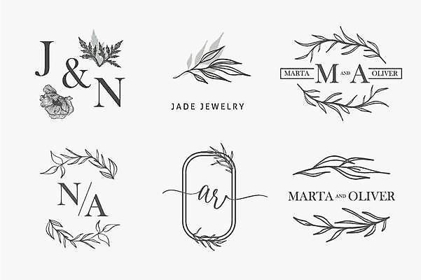 EPS 해외이미지 모양 식물 템플릿 꽃 선 결혼 꽃무늬 곡선 일러스트 비즈니스 캘리그라피 프레임 화환 원형 황금 고급 우아함 편지 꽃집 심볼 신분 브랜딩 모노그램 세련 국경 해외일러스트 도형 컨셉 무늬 이벤트 상점 파일형식 벡터 이미지허브