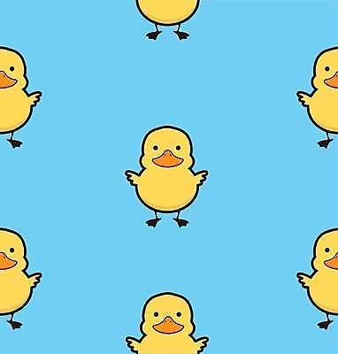 EPS 해외이미지 하늘색 패턴 일러스트 사람없음 노란색 귀여움 만화 오리캐릭터 해외일러스트 컬러 동물캐릭터 컨셉 무늬 오리 파란색 파일형식 벡터 이미지허브