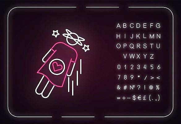 EPS 해외이미지 전신 알파벳 여자 별 선 백그라운드 일러스트 한명 성인 타이포그라피 임산부 임신 하트 화려 심볼 네온 형광등 현기증 성인여자한명만 해외일러스트 자연요소 모양 문자 1 영어 컨셉 전등 사람 증상 여자한명만 성인여자만 파일형식 벡터 이미지허브