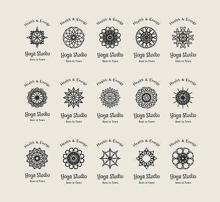EPS 해외이미지 디자인 일러스트 추상 사람없음 세트 오리엔탈 심볼 만다라 해외일러스트 무늬 파일형식 벡터 이미지허브