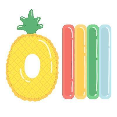 EPS 해외이미지 디자인 일러스트 사람없음 파인애플 비치베드 감성 튜브 해외일러스트 컨셉 과일 열대과일 파일형식 벡터 이미지허브