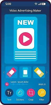 EPS 해외이미지 편집 일러스트 모바일 사람없음 스마트폰 어플리케이션 제조 온라인쇼핑 UI 온라인몰 인터페이스 영상편집 해외일러스트 핸드폰 스마트기기 쇼핑 온라인 파일형식 벡터 이미지허브