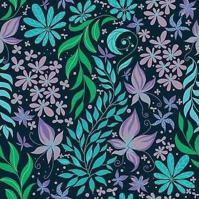 EPS 해외이미지 식물 꽃 꽃다발 백그라운드 잎 꽃무늬 패턴 일러스트 자연 장식 벚꽃 직물 인쇄 질감 내추럴 이국적 파라다이스 해외일러스트 무늬 생태계 파일형식 벡터 이미지허브