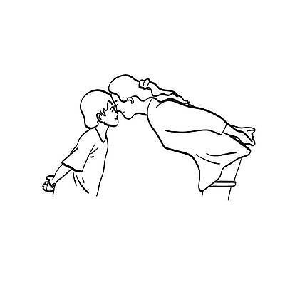 EPS 해외이미지 라이프스타일 여자 남자 행복 아들 어린이 라인일러스트 일러스트 가족 엄마 함께함 사랑 소년 상반신 성인 두명 부모 라인아트 손그림 이마맞대기 얼굴맞대기 해외일러스트 감정 선 컨셉 관계 모션 사람 생활 파일형식 벡터 이미지허브