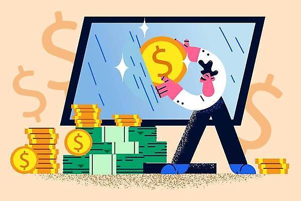 EPS 해외이미지 남자 지폐 돈 일러스트 비즈니스 한명 들기 성인 금융 컴퓨터 모니터 동전 비즈니스맨 돈다발 이익 수익 꺼내기 동전탑 수입 성인남자한명만 해외일러스트 1 모션 사람 경제 전자제품 쌓기 직장인 재산 남자한명만 성인남자만 파일형식 벡터 이미지허브