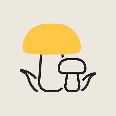 EPS 해외이미지 디자인 일러스트 사람없음 노란색 버섯 해외일러스트 컬러 파일형식 벡터 이미지허브