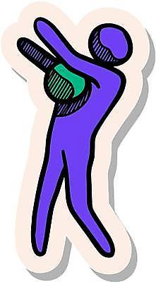 EPS 해외이미지 스티커 일러스트 공 축구선수 사람모양 사람없음 보라색 심볼 해외일러스트 모양 컬러 운동선수 축구 파일형식 벡터 이미지허브