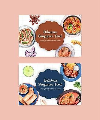 EPS 해외이미지 접시 채소 일러스트 수채화 사람없음 식사 해산물 국수 싱가폴 맛있는 해외일러스트 식기 아시아 음식 면류 파일형식 벡터 이미지허브