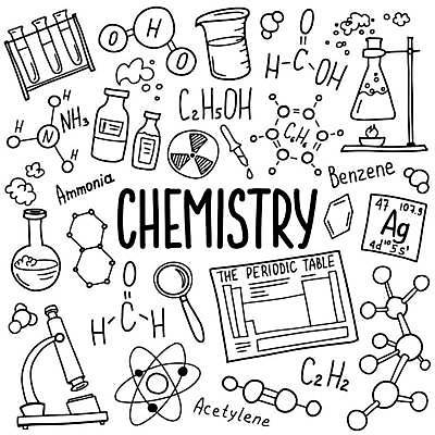 EPS 해외이미지 기호 교육 라인일러스트 일러스트 실험기구 사람없음 세트 화학 낙서 화학구조 화학기호 화학식 해외일러스트 문자 과학 공식 파일형식 벡터 이미지허브