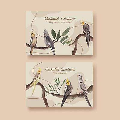 EPS 해외이미지 잎 곡선 일러스트 수채화 사람없음 반려동물 나뭇가지 앵무새 베이지색 해외일러스트 나무 식물 동물 선 컬러 조류 파일형식 벡터 이미지허브