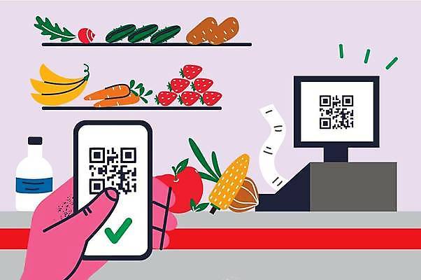EPS 해외이미지 손 음식 일러스트 모바일 들기 신체부위 스마트폰 모니터 계산 체크표시 영수증 모바일쇼핑 온라인 QR코드 식료품백 핀테크 온라인구매 해외일러스트 모션 사람 금융 핸드폰 스마트기기 컴퓨터 확인 온라인쇼핑 파일형식 벡터 이미지허브