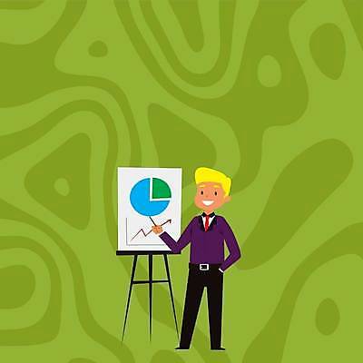 EPS 해외이미지 전신 남자 화살표 백그라운드 일러스트 비즈니스 그래프 아이디어 한명 성인 초록색 발표 주머니손 상승 성인남자한명만 카피스페이스 해외일러스트 1 컬러 컨셉 모션 사람 공백 남자한명만 성인남자만 파일형식 벡터 이미지허브