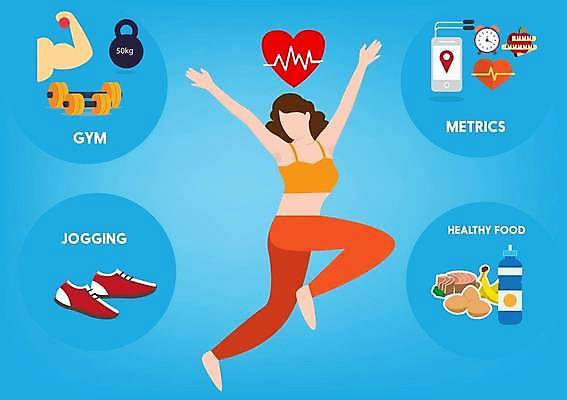 EPS 해외이미지 전신 여자 일러스트 건강 한명 성인 파란색 스마트폰 운동복 조깅 운동 건강관리 점프 만세 헬스장 하트 건강식 심전도 얼굴없음 성인여자한명만 해외일러스트 모양 1 옷 음식 컬러 모션 관리 사람 핸드폰 스마트기기 헬스 여자한명만 성인여자만 파일형식 벡터 이미지허브