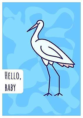 EPS 해외이미지 템플릿 한마리 일러스트 사람없음 파란색 황새 해외일러스트 1 컬러 조류 파일형식 벡터 이미지허브